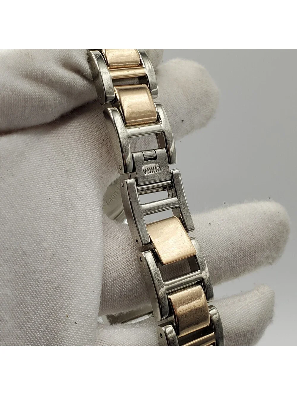 NY&C Rhinestone Womens Watch 34mm Two Tone New Battery
